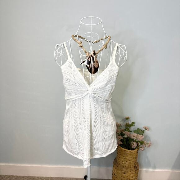 Stunning white vintage y2k crochet babydoll sequin tank top - Picture 5 of 6